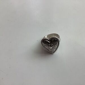 JAI Sterling Silver Legacy Textured Heart Ring, size 5